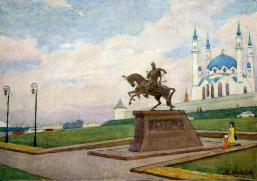 Конную статую казанского хана Улу-Мухаммеда примерили к площади Свободы